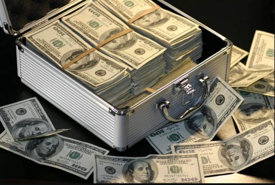 suitcase full of $100 dollar bills